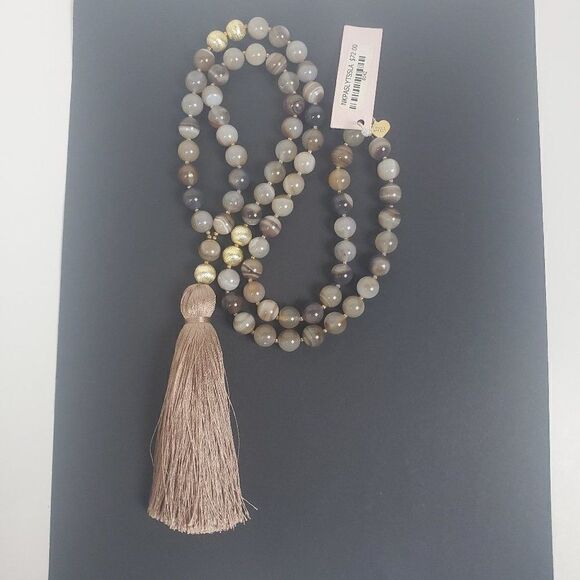 Love's Affect Natural Genuine Gemstone Stone Bead Tassel Handmade USA Necklace - Picture 15 of 16